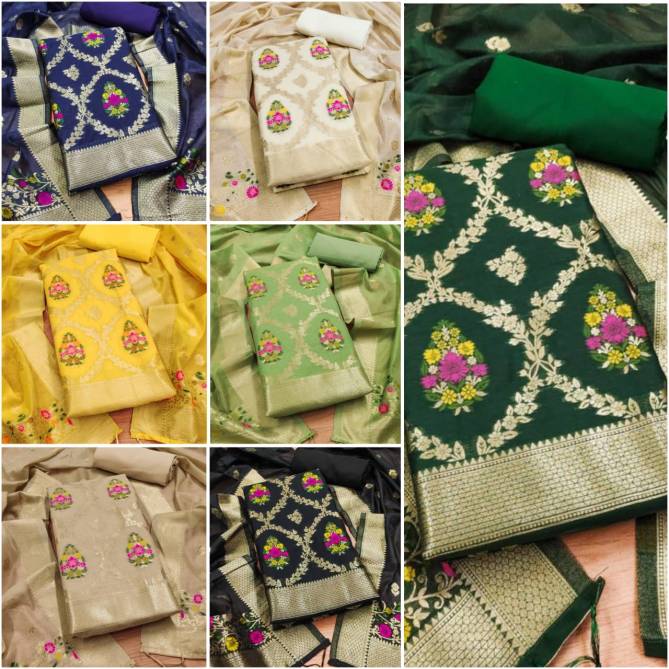 EV Chanderi Suit Vol 7 Non Catalog Dress Material Wholesalers In Delhi